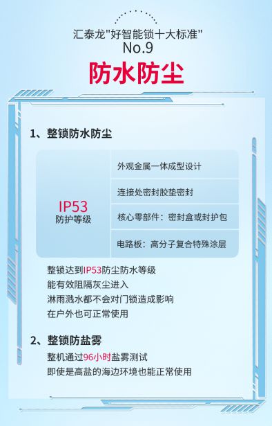 pg电子娱乐平台智能锁行业新标杆汇泰龙好智能锁十大标准高要求高品质(图8)